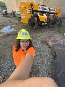 Jocelyn taking a selfie on a jobsite.
