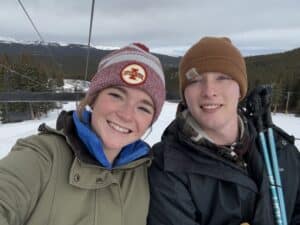 Luke on a ski lift.