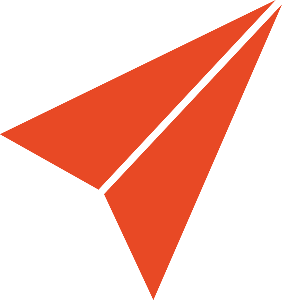 orange folded paper plane icon